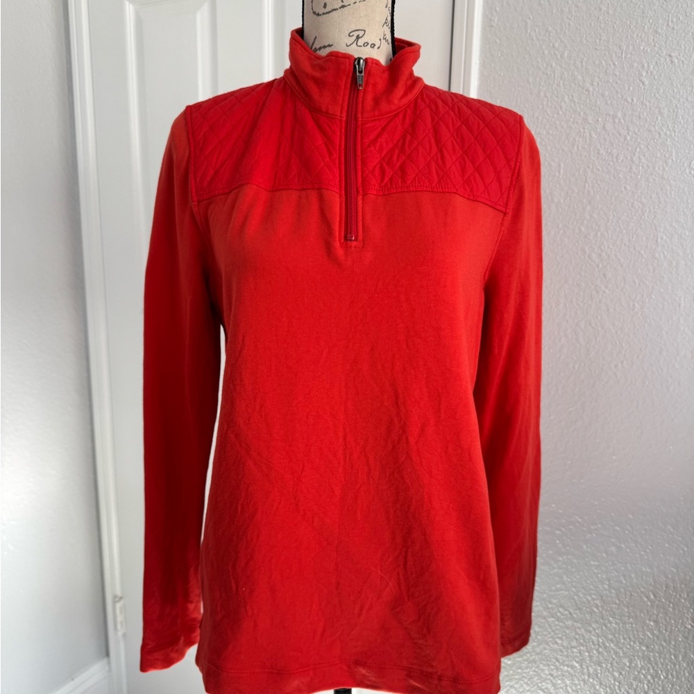 Talbots Orange Quarter-Zip Pullover - image 1
